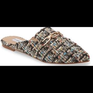 Rare, multi-colored, gold-chained Steve Madden Mules